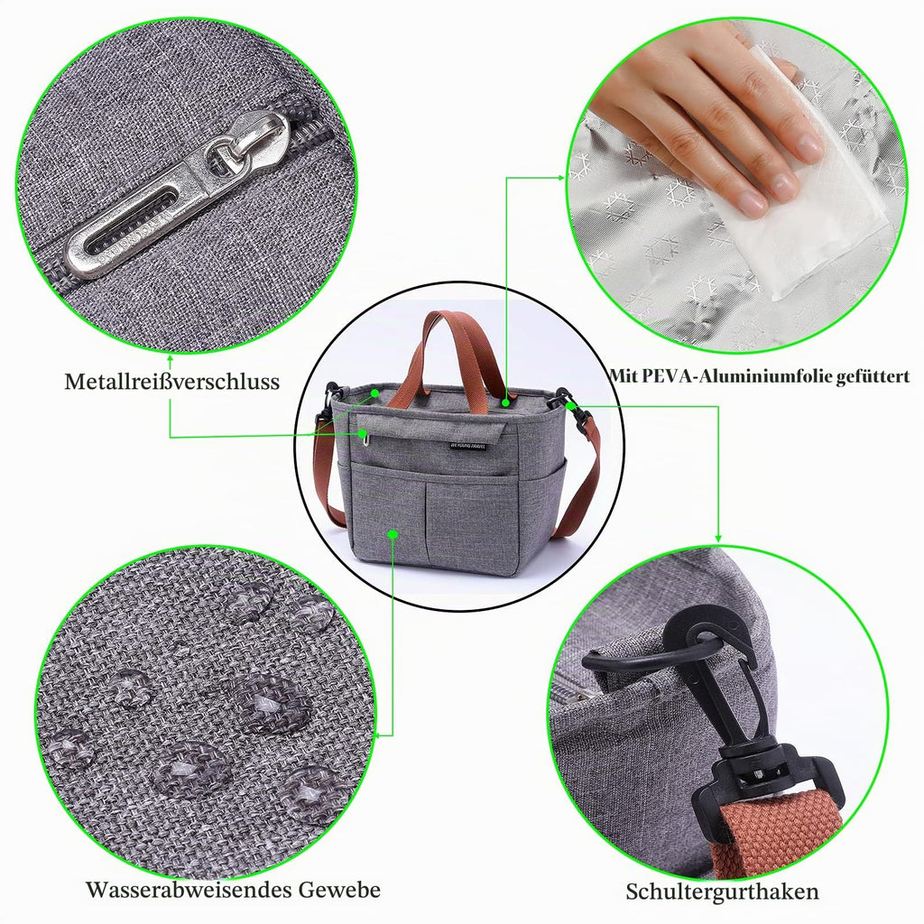 Lunchtasche,Kühltasche Klein lsoliertasche Picknicktasche Thermostasche Mittagessen Tasche Lunchbag Herren/Damen/Kinder für Büro, Schule und Picknick