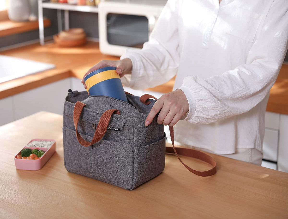 Lunchtasche,Kühltasche Klein lsoliertasche Picknicktasche Thermostasche Mittagessen Tasche Lunchbag Herren/Damen/Kinder für Büro, Schule und Picknick