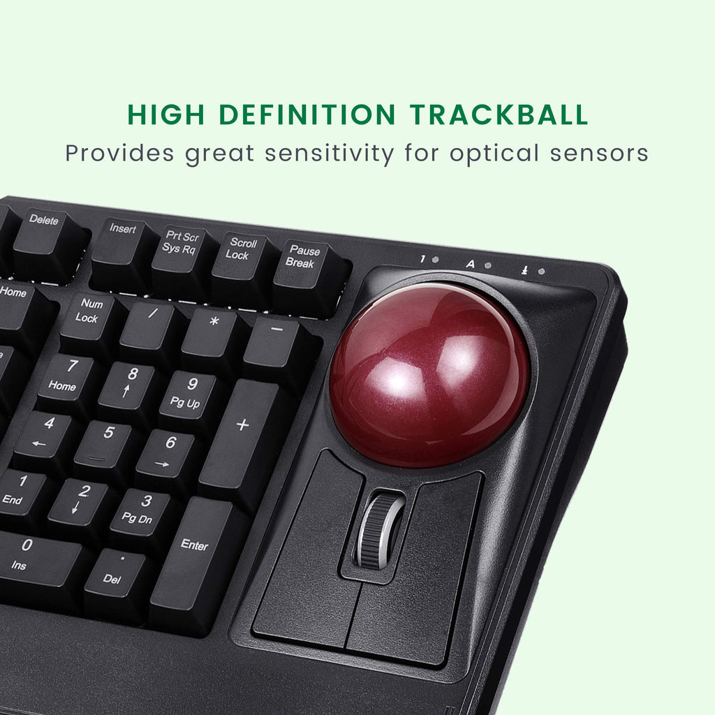 Perixx PERIPRO-304 55 mm Trackball - Glänzend - Rot - Kompatibel mit anderen Trackball Mäusen