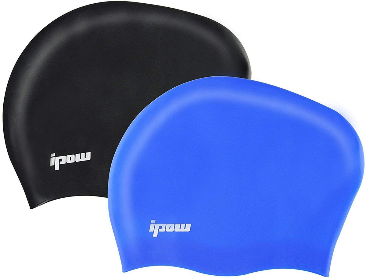 ipow Hochwertige Silikon Badekappe Bademütze Badehaube für Lange Haare gesund und warm Swin Cap