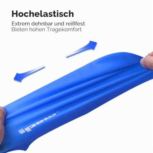 ipow Hochwertige Silikon Badekappe Bademütze Badehaube für Lange Haare gesund und warm Swin Cap
