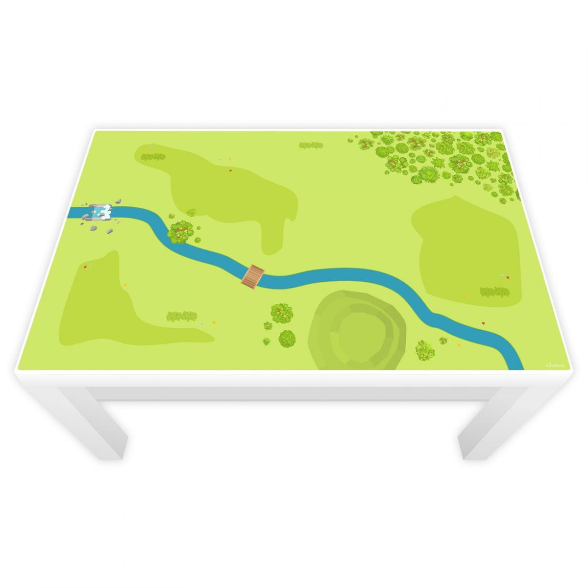 nikima Schönes für Kinder Spielfolie für Lack Tisch 89 x 54 cm Wald & Wiese (Möbel Nicht Inklusive)