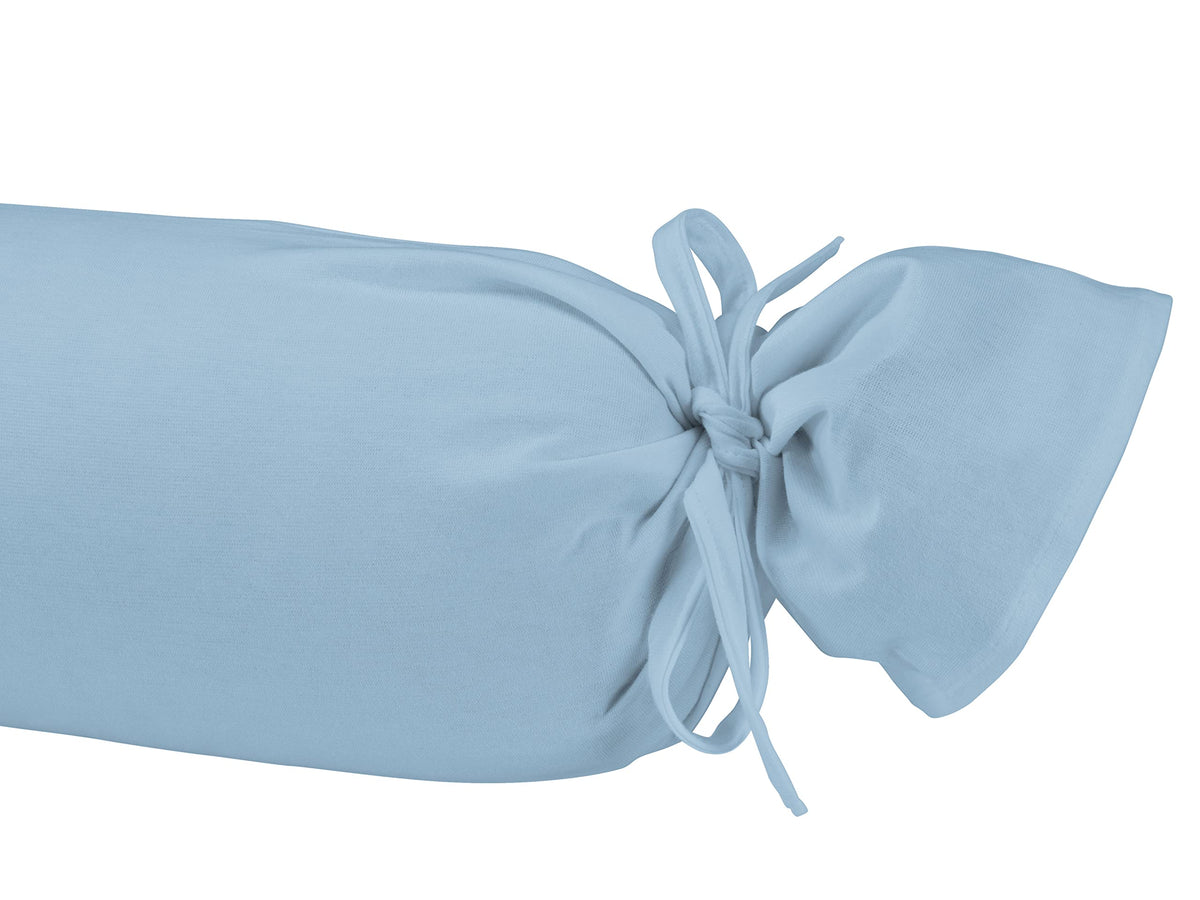 biberna Nackenrollenbezug Kissenbezug 15x40 cm, 2er Set blau | Jersey Baumwolle | Reißverschluss | weich & bügelleicht | Oeko-TEX Standard 100 | Doppelpack | Modell 0077144