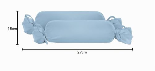 biberna Nackenrollenbezug Kissenbezug 15x40 cm, 2er Set blau | Jersey Baumwolle | Reißverschluss | weich & bügelleicht | Oeko-TEX Standard 100 | Doppelpack | Modell 0077144