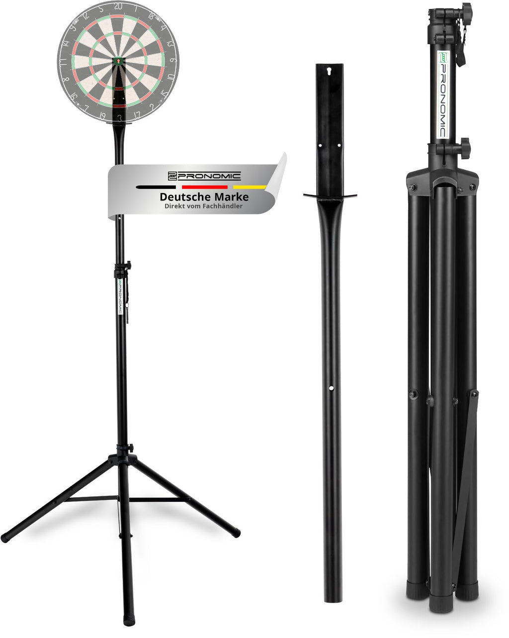 Pronomic DA-45S Ständer für Dartscheibe - Dartboard Halterung - Dartständer aus Stahl - Stufenlos höhenverstellbar