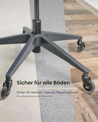 Rollen für Bürostuhl, 7,6 cm, strapazierfähig, weiches Polyurethan-Gummi, sicher für Hartholz, Teppich, Fliesenböden, 5 Stück, allgemein anwendbar für Büroräder, ersetzt Stuhlmatten, universelle