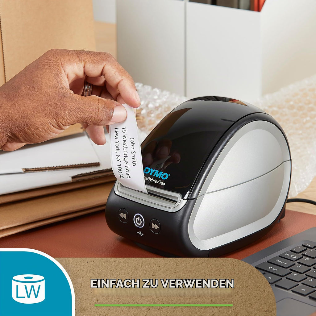 DYMO Original LabelWriter Adressetiketten (Groß) | 36 mm x 89 mm | 24 Rollen mit je 260 leicht ablösbaren Etiketten (6.240 Etiketten) | selbstklebende Etiketten | für LabelWriter-Beschriftungsgerät