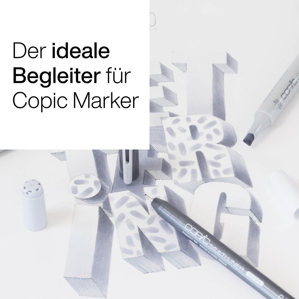 Copic Multiliner 0,03 mm, Cool Gray, Fineliner mit einer feinen Spitze und wasserbeständiger Pigmenttinte