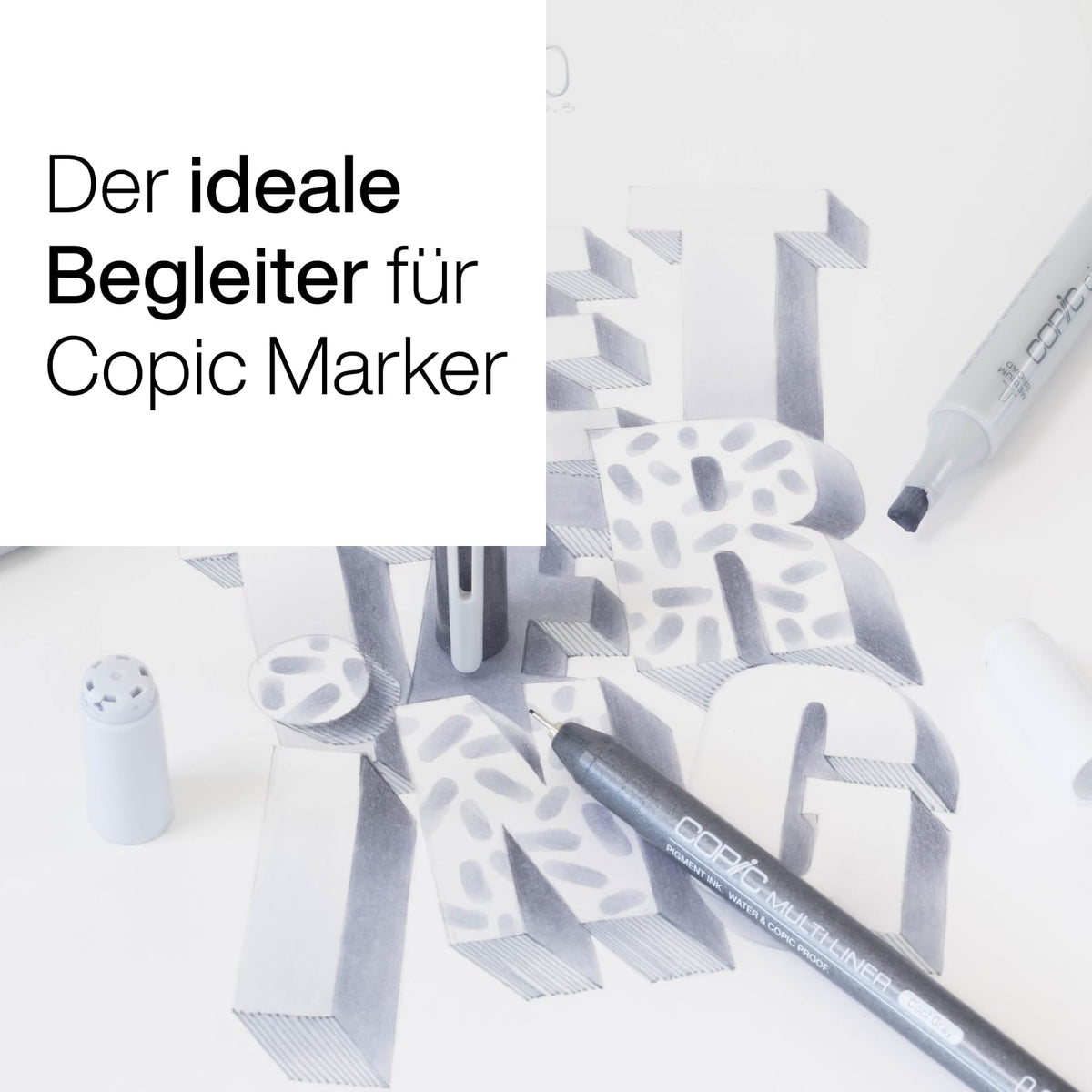 Copic Multiliner 0,03 mm, Cool Gray, Fineliner mit einer feinen Spitze und wasserbeständiger Pigmenttinte