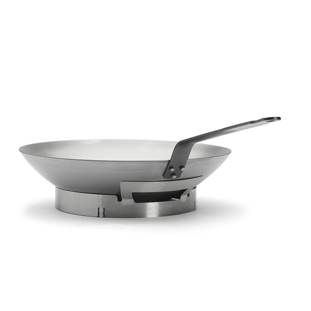 de Buyer - Wok CARBONE PLUS aus Eisenstahl - 35 cm - 5114.35, Silber