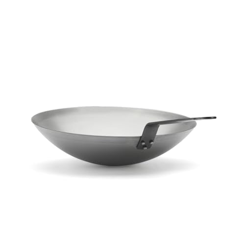 de Buyer - Wok CARBONE PLUS aus Eisenstahl - 35 cm - 5114.35, Silber