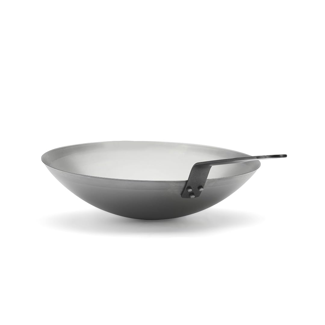 de Buyer - Wok CARBONE PLUS aus Eisenstahl - 35 cm - 5114.35, Silber