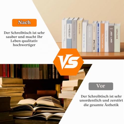 8 Stück Buchstützen aus Acryl, transparente Bücherhalter 10x10x13 cm – rutschfeste Bookends für Regal, Büro, Kinderzimmer & Homeoffice