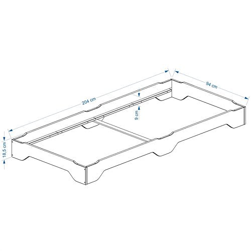 IDIMEX Stapelbett 2er Set Gästebett Ronny Einzelbett Stapelliege Kiefer massiv Natur Bett 90x200 cm Kinderbett Jugendbett