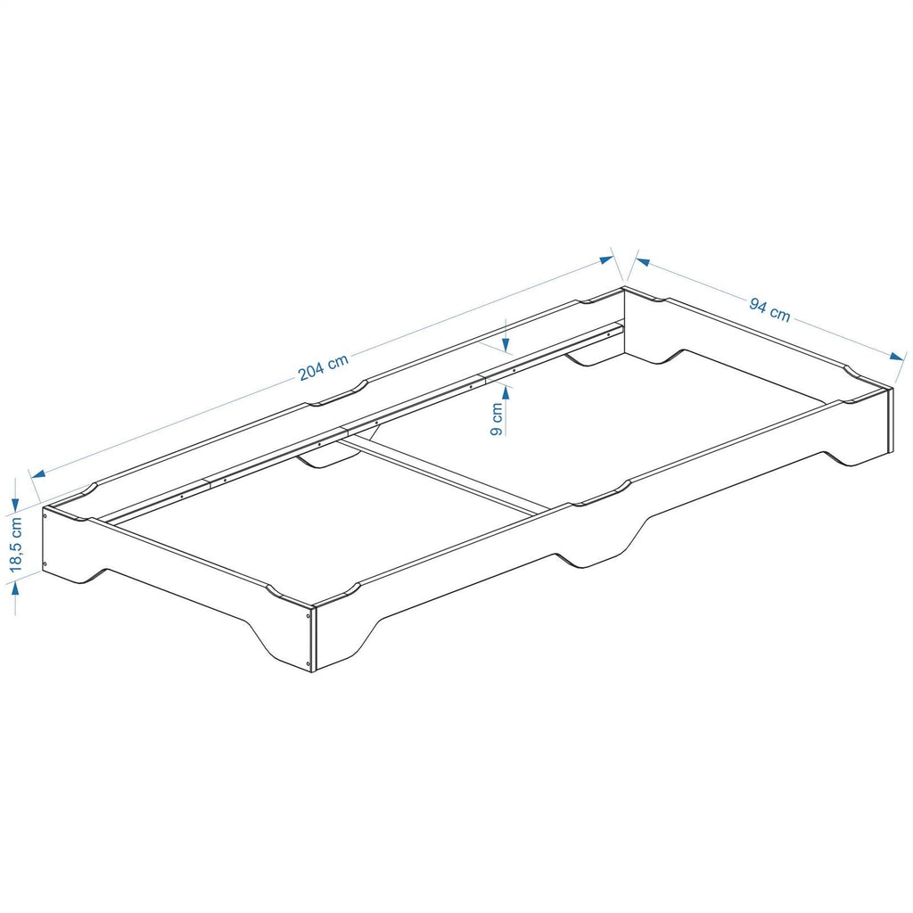 IDIMEX Stapelbett 2er Set Gästebett Ronny Einzelbett Stapelliege Kiefer massiv Natur Bett 90x200 cm Kinderbett Jugendbett