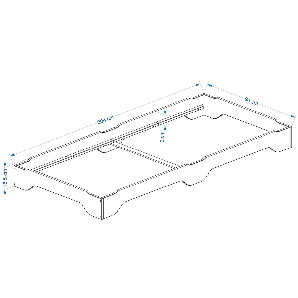 IDIMEX Stapelbett 2er Set Gästebett Ronny Einzelbett Stapelliege Kiefer massiv Natur Bett 90x200 cm Kinderbett Jugendbett