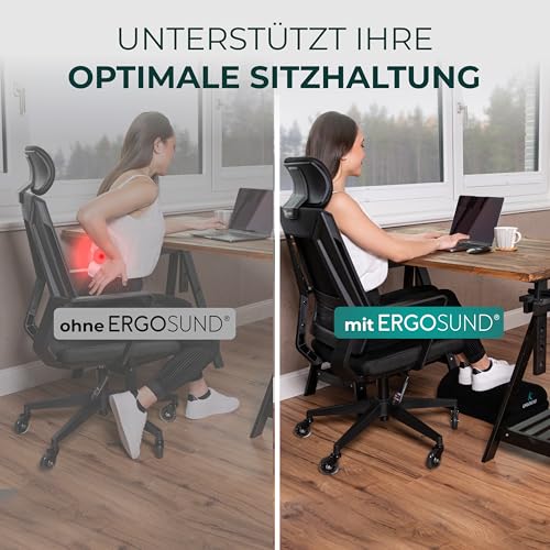 ERGOSUND Fußstütze Schreibtisch [TESTSIEGER] Fußablage Schreibtisch Fußbank