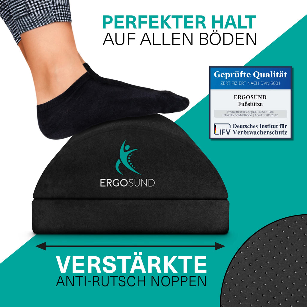ERGOSUND Fußstütze Schreibtisch [TESTSIEGER] Fußablage Schreibtisch Fußbank