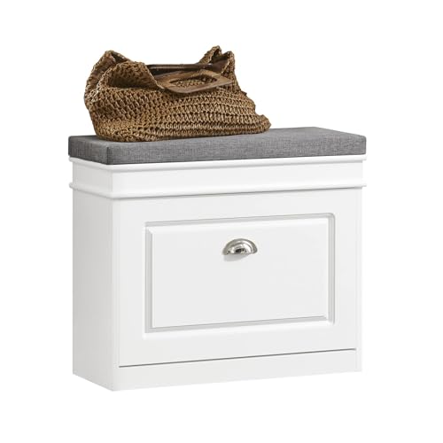 SoBuy Schuhbank mit Sitzkissen und Klappe 60x51x24cm für Flur