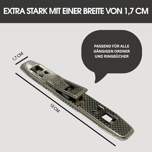Tippniederhalter 10er Set - Metall Tippniederhalter für Ordner & Ringbücher - Dokumentenhalter für Loseblatt Sammlung - Ersatz Ordnerklemme