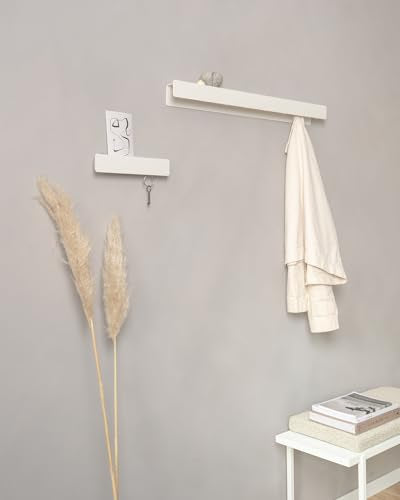 Kazai. Schlüsselbrett 'Kian' | Minimalistisches Schlüsselhaken-Design aus Berlin | Moderner Schlüsselhalter mit Ablage aus Metall | Schlüsselregal als Flur Möbel für die Wand | Weiß