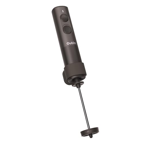 OutIn LattoGo Elektrischer Hand-Milchaufschäumer, Tundra Brown
