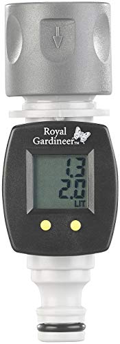 Royal Gardineer Wassermengenzähler: Digitaler Wasserzähler für den Gartenschlauch, mit 2 Zähleranzeigen (Wassermengenzähler Digital, Wasseruhr Garten, Mini)