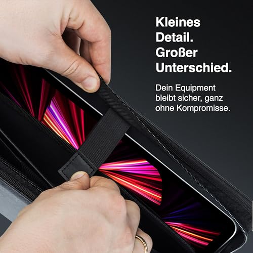 Vebon® Schreibmappe A4 Berlin mit Reißverschluss & Ringbuch, Schwarz