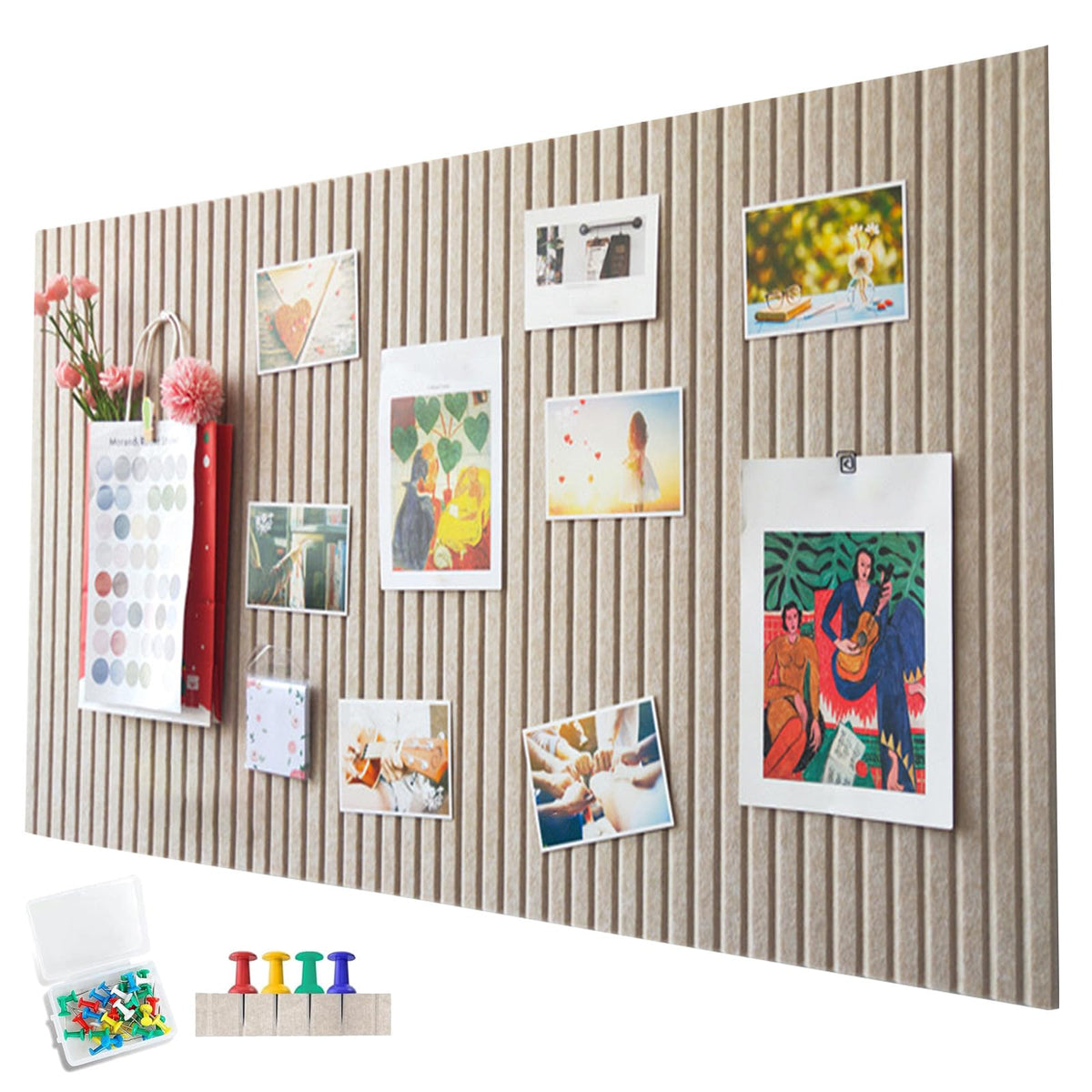 Große Filz Pinnwand Selbstklebend ，60 x 40cm Filzboard，dekorative Pinnwand aus Filz， 0,9cm dick，faltbare Fototafel Memotafeln Memo Boards Bulletin Board Wanddekoration für Büro Küche，Dunkel Kamel
