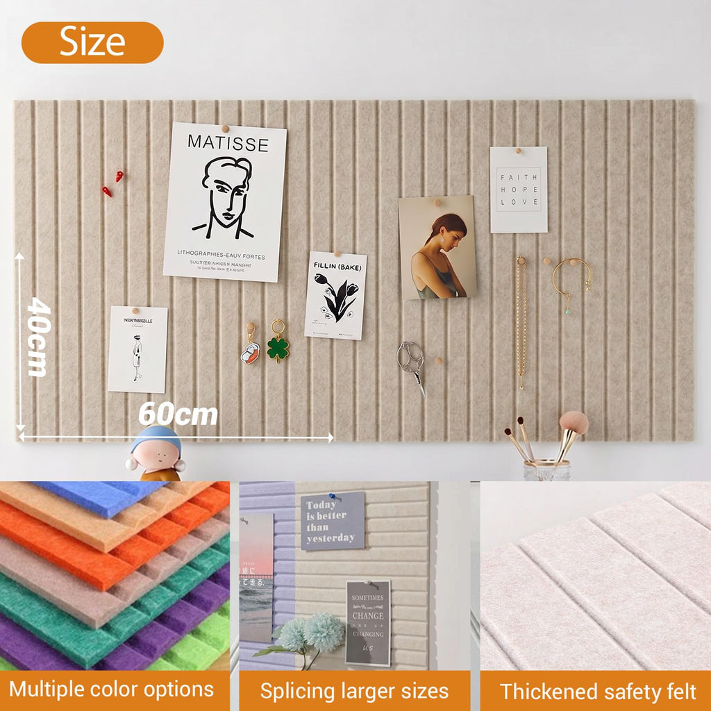 Große Filz Pinnwand Selbstklebend ，60 x 40cm Filzboard，dekorative Pinnwand aus Filz， 0,9cm dick，faltbare Fototafel Memotafeln Memo Boards Bulletin Board Wanddekoration für Büro Küche，Dunkel Kamel