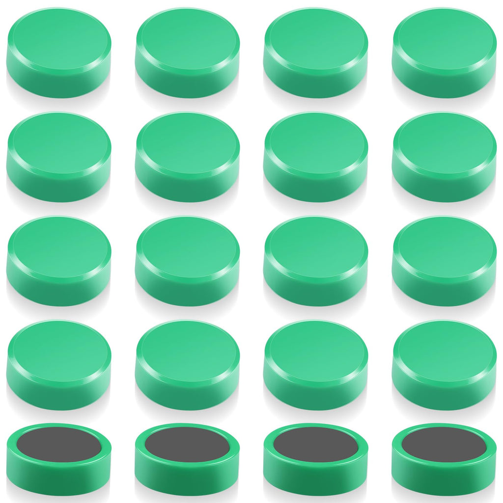 20 Stück Starke Magnete für Magnettafel, Whiteboard & Kühlschrank - Runde Mini Kühlschrankmagnete - Kleine Magneten Starker Halt - Dekorative Tafelmagnete für Pinnwand, Büro, Haushalt (Grün)