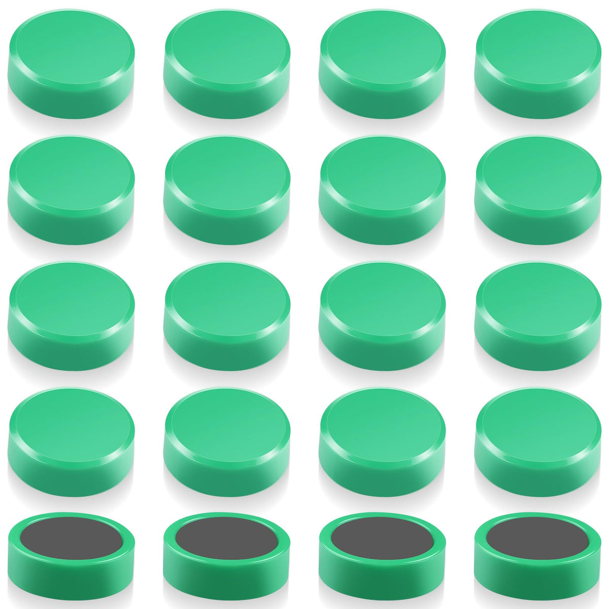20 Stück Starke Magnete für Magnettafel, Whiteboard & Kühlschrank - Runde Mini Kühlschrankmagnete - Kleine Magneten Starker Halt - Dekorative Tafelmagnete für Pinnwand, Büro, Haushalt (Grün)