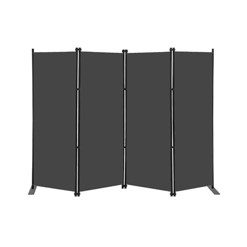 Klappbar 4-teiliger Raumteiler 203x183cm Sichtschutz Paravent Grau
