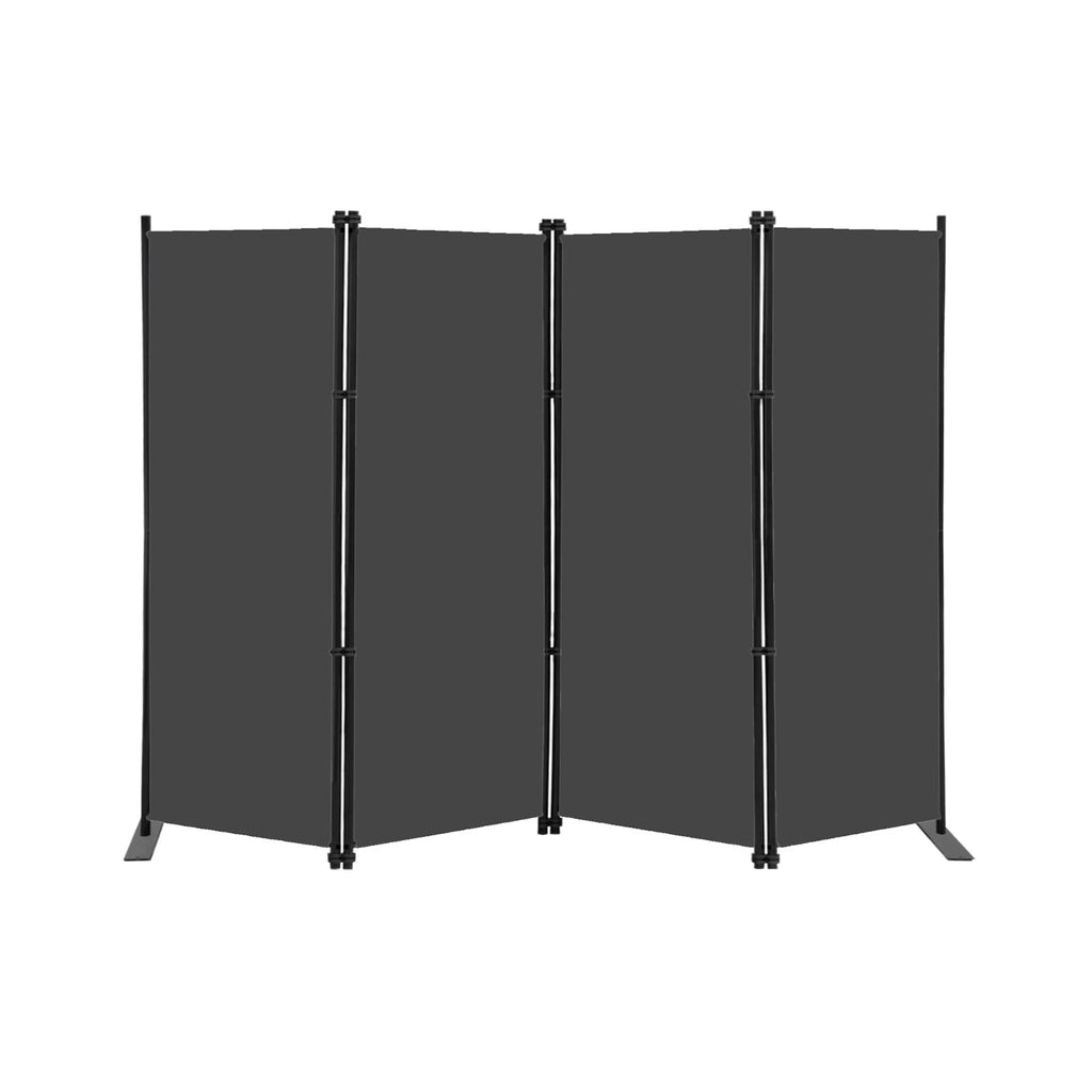 Klappbar 4-teiliger Raumteiler 203x183cm Sichtschutz Paravent Grau
