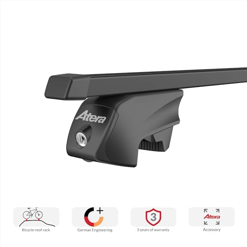 Atera 048422 PKW Dachträger Signo RTD - Vierkantprofil Stahl schwarz - für Autos mit aufliegender Dachreling - 122 cm