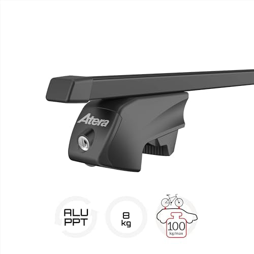 Atera 048422 PKW Dachträger Signo RTD - Vierkantprofil Stahl schwarz - für Autos mit aufliegender Dachreling - 122 cm