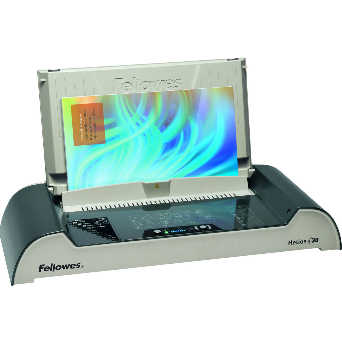Fellowes Thermobindegerät Helios 30, bindet bis zu 300 Blatt gleichzeitig mit Thermobindemappen, nur 4 Minuten Aufwärmzeit, Sleepmode