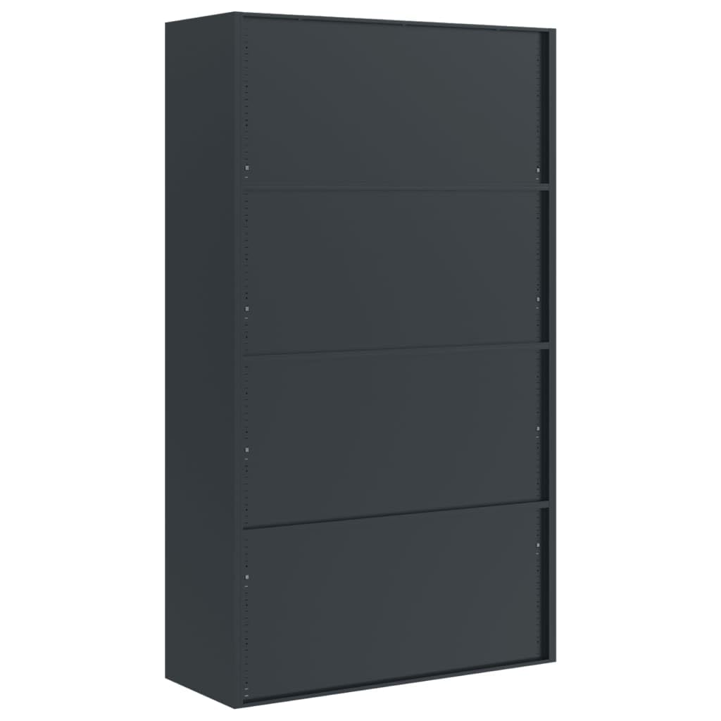 Aktenschrank Anthrazit aus pulverbeschichtetem Stahl 105x40x180 cm mit 4 Einlegeböden abschließbar für Büro, Homeoffice, Arbeitszimmer und Archivierung sicherer Stauraum