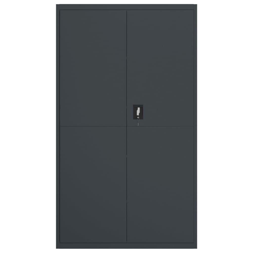 Aktenschrank Anthrazit aus pulverbeschichtetem Stahl 105x40x180 cm mit 4 Einlegeböden abschließbar für Büro, Homeoffice, Arbeitszimmer und Archivierung sicherer Stauraum