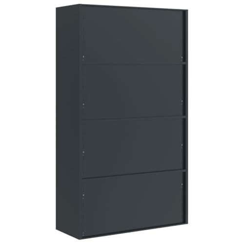 Aktenschrank Anthrazit aus pulverbeschichtetem Stahl 105x40x180 cm mit 4 Einlegeböden abschließbar für Büro, Homeoffice, Arbeitszimmer und Archivierung sicherer Stauraum