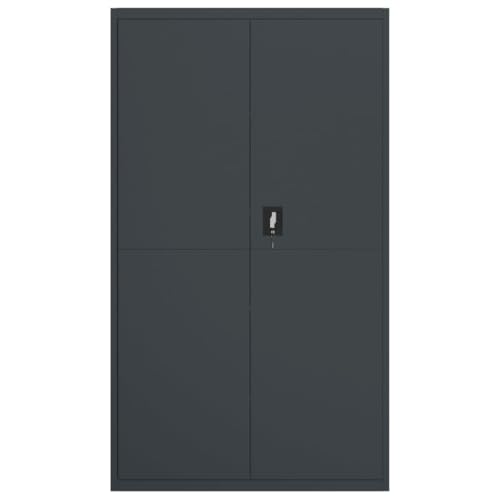 Aktenschrank Anthrazit aus pulverbeschichtetem Stahl 105x40x180 cm mit 4 Einlegeböden abschließbar für Büro, Homeoffice, Arbeitszimmer und Archivierung sicherer Stauraum