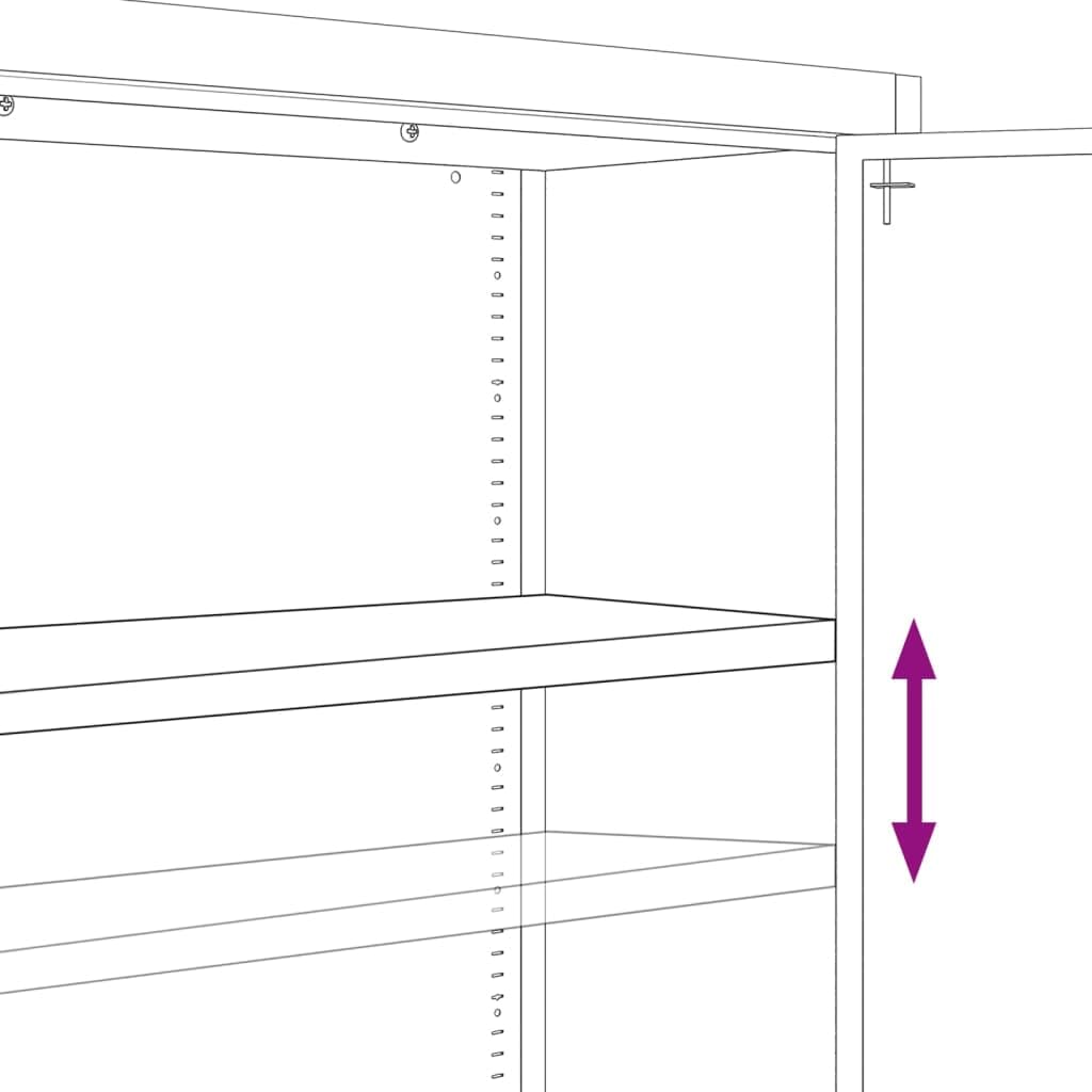Aktenschrank Anthrazit aus pulverbeschichtetem Stahl 105x40x180 cm mit 4 Einlegeböden abschließbar für Büro, Homeoffice, Arbeitszimmer und Archivierung sicherer Stauraum