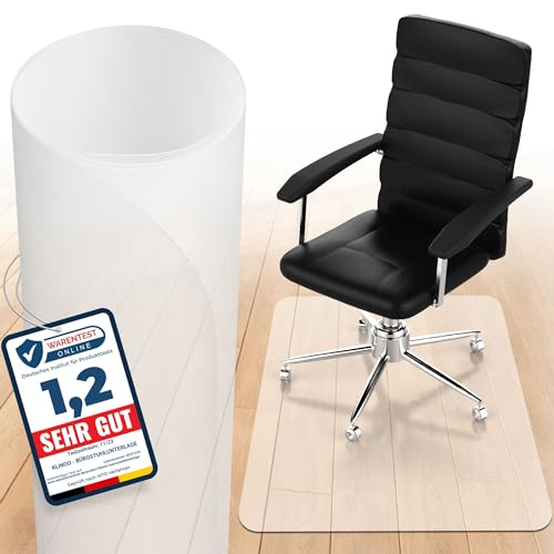 KLINOO Bodenschutzmatte | Bürostuhl Unterlage in milchweiß | rutschfest und Kratzfest | Made in Germany (100x120cm)