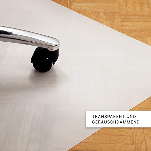 KLINOO Bodenschutzmatte | Bürostuhl Unterlage in milchweiß | rutschfest und Kratzfest | Made in Germany (100x120cm)