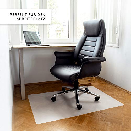 KLINOO Bodenschutzmatte | Bürostuhl Unterlage in milchweiß | rutschfest und Kratzfest | Made in Germany (100x120cm)