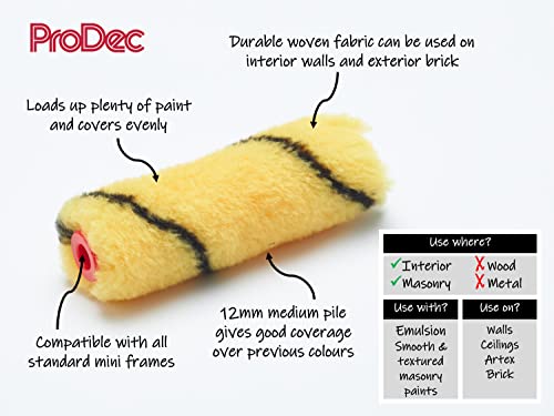 ProDec 10er-Packung gewebte langflorige 100-mm-Mini-Farbrolle für ein