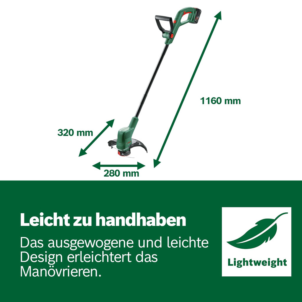 Bosch Akku Rasentrimmer EasyGrassCut 18V-26 (ohne Akku, 18 Volt System, Schnittkreisdurchmesser: 26 cm, im Karton)