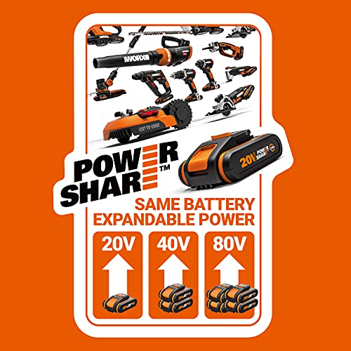 WORX WG547E.9 Akku-Laubbläser Turbine 20V, 600m³/h, ohne Akku & Ladegerät