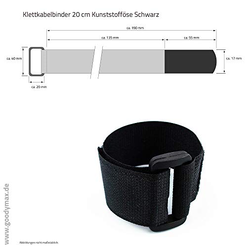 10 x Klettkabelbinder 20 cm Kunststofföse schwarz