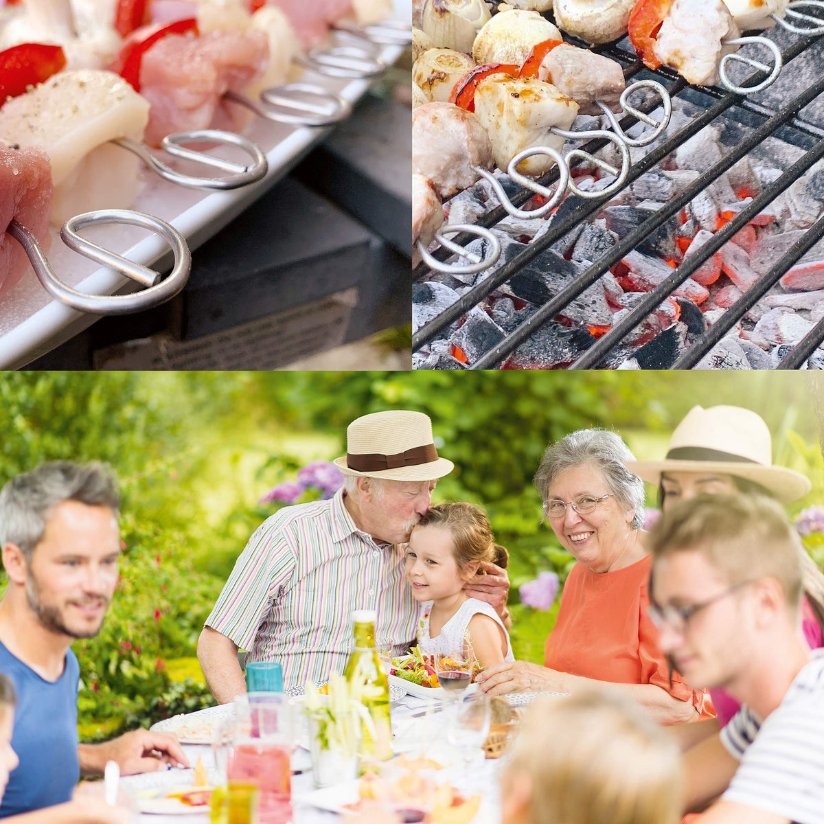 Schaschlikspieße 10er Set, Grillspieße 210 mm